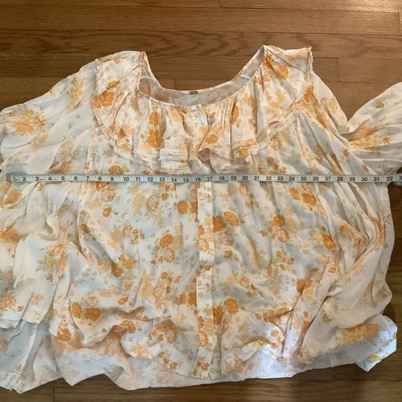 Free People Floral Ruffle Women's Top - Picture 7 of 7